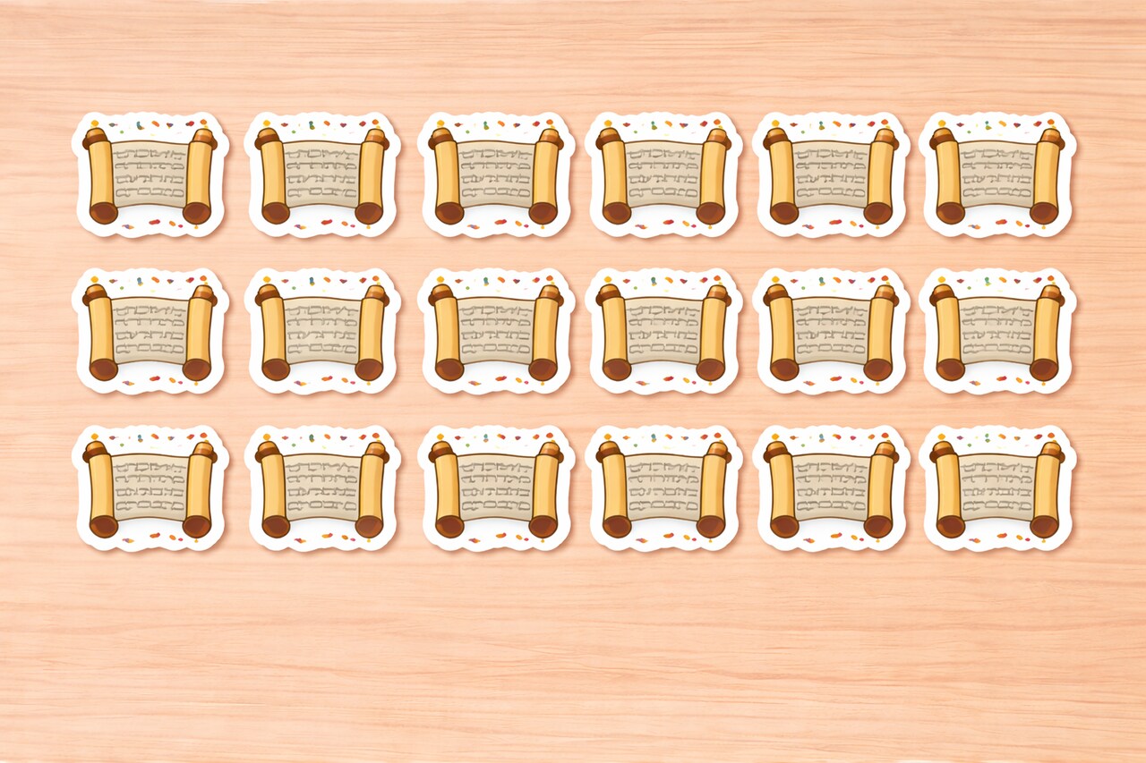 Megillah Cardstock Cutout Images – Purim Jewish Holiday Craft, 20 Pack, 2.5" x 2.5"